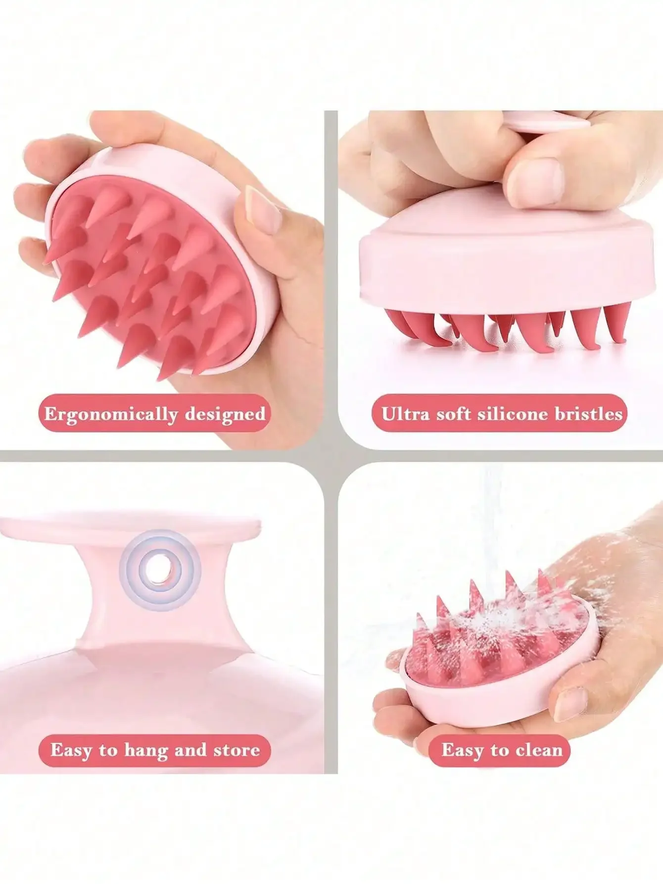 1pc Soft Silicone Scalp Massag - Hair Care Curly Hair 评论和价格