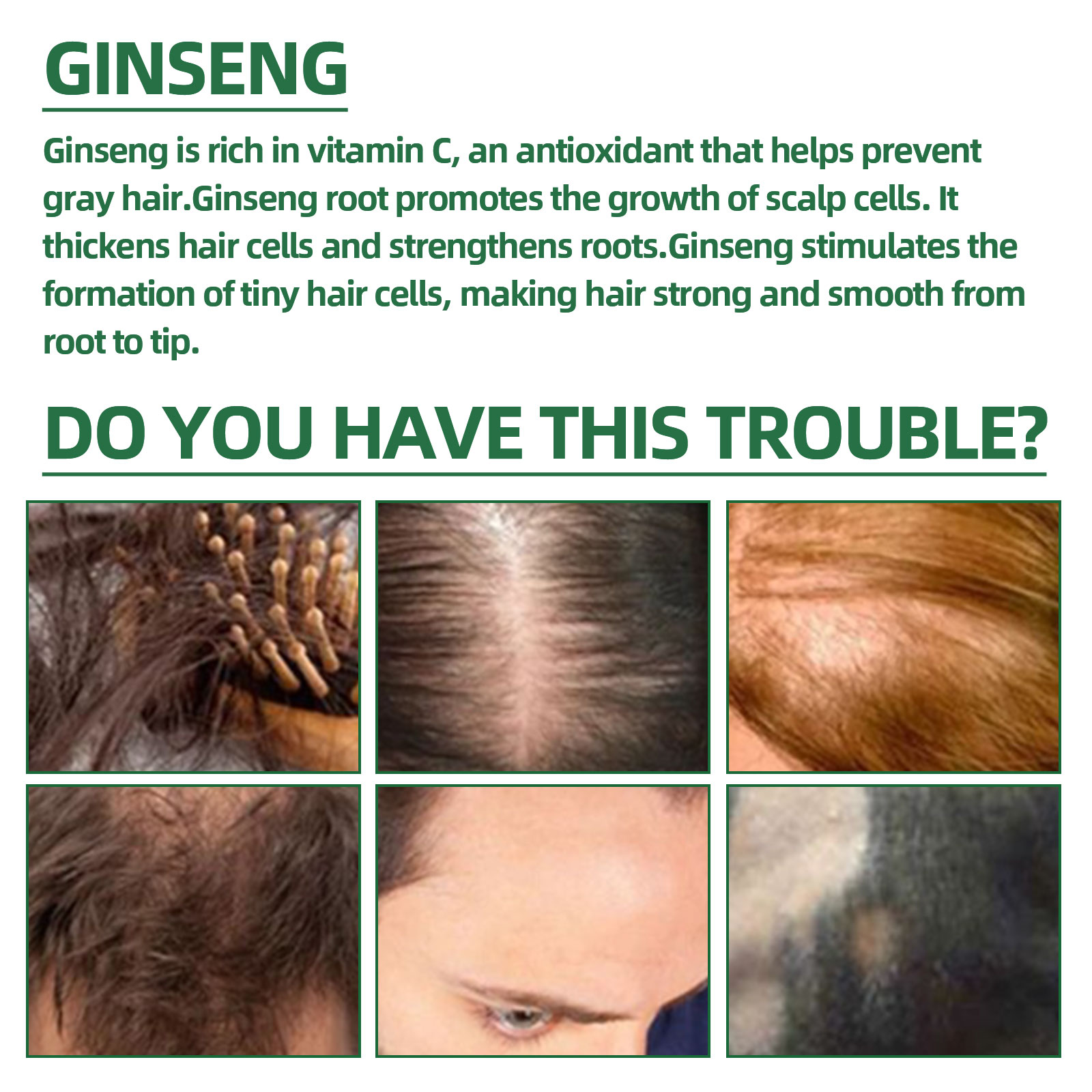 Natural Herbal Ginseng Hair Ca - Hair Care Herbal Products 评论和价格
